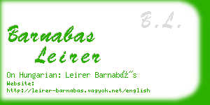 barnabas leirer business card